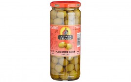 Figaro Plain Green Olives   Glass Jar  450 grams